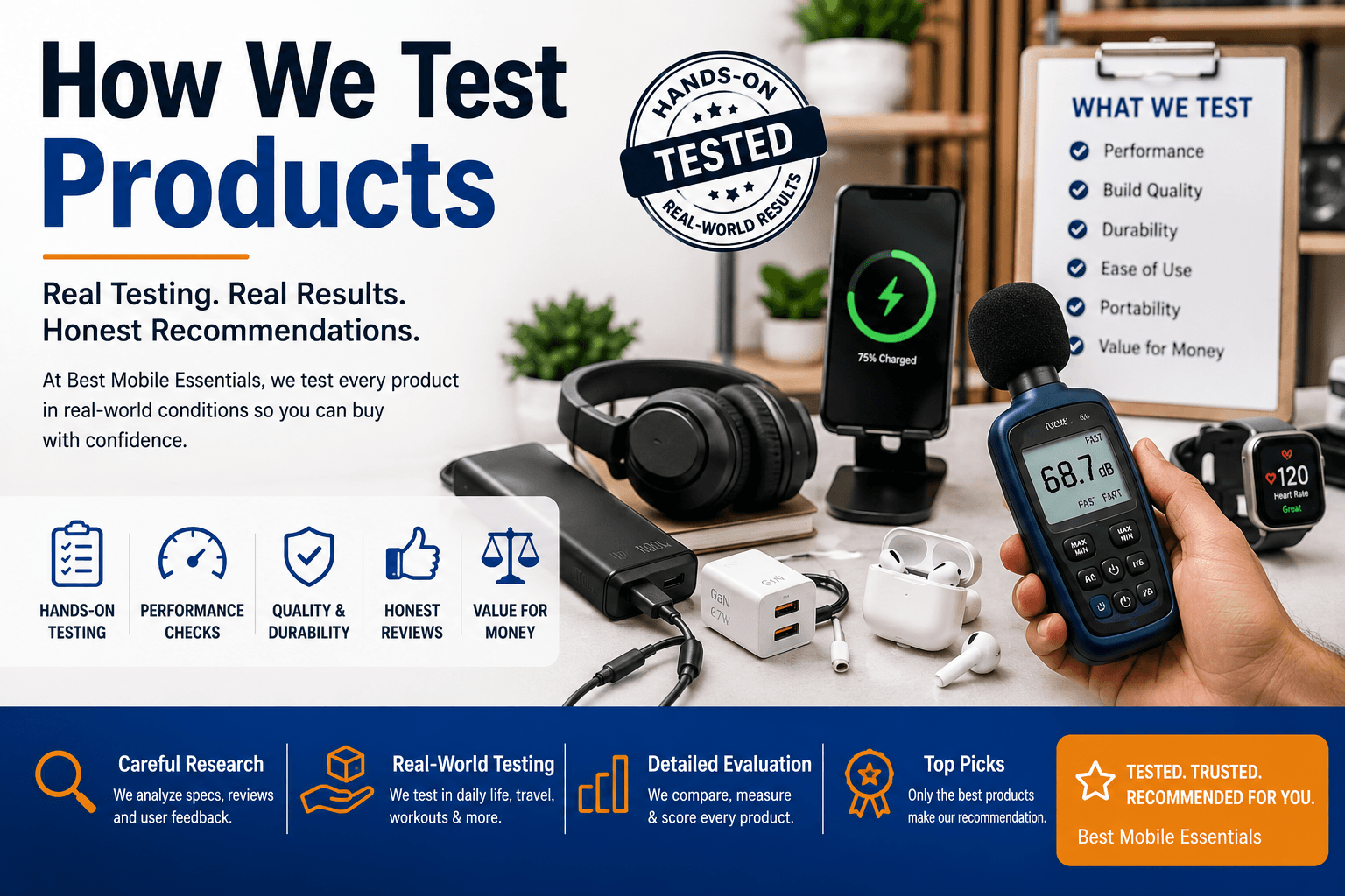How We Test Mobile Accessories & Gadgets