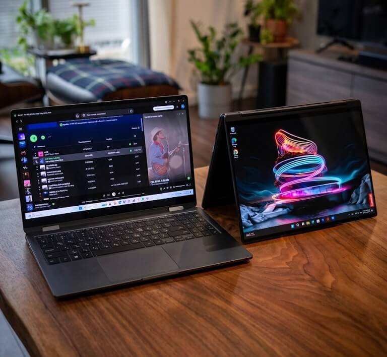 Samsung Galaxy Book5 Pro 360 vs Lenovo Yoga 9i 14" Aura Edition: We Tested Both (2026)